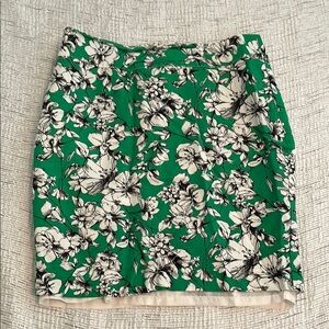 Forever 21 Vibrant Green Floral Pencil Skirt